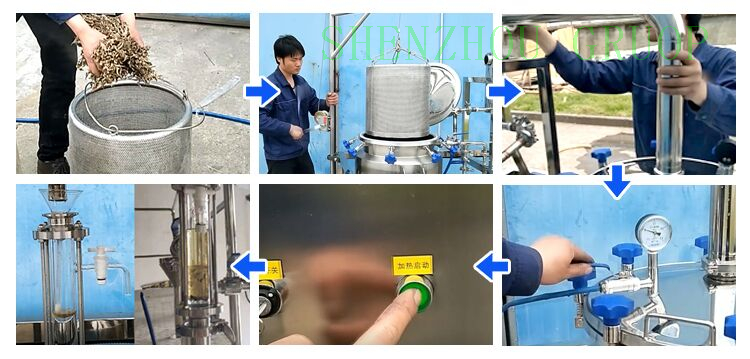 Shenzhou hochwertige Destilliermaschine für ätherische Weihrauchöle